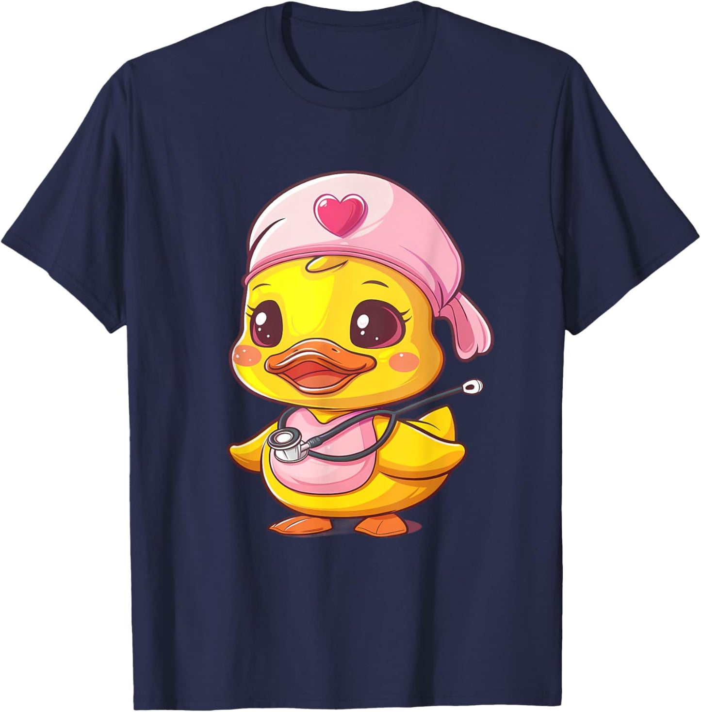 Medical Rubber Duck Stethoscope Nursing Rubber Duck Nurse T-Shirt - T-Shirt | Navy