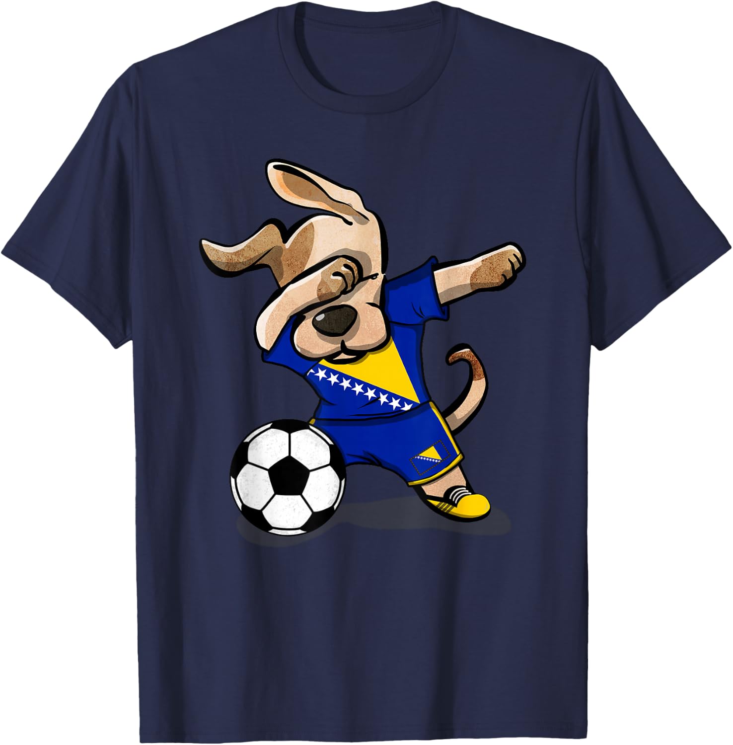 Bosnia Herzegovina Soccer Jersey Bosnian Football Lover Gift T-Shirt - T-Shirt | Navy