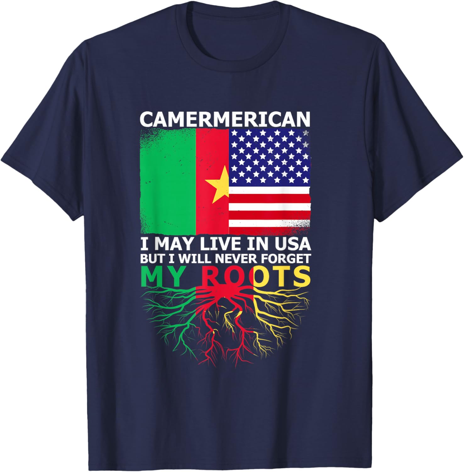 Cameroonian pride of Cameroon Origin T-Shirt - T-Shirt | Navy