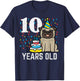 10 Years OId Dog Pug 10th Birthday Bday Party Boys Girls Kid T-Shirt - T-Shirt | Navy