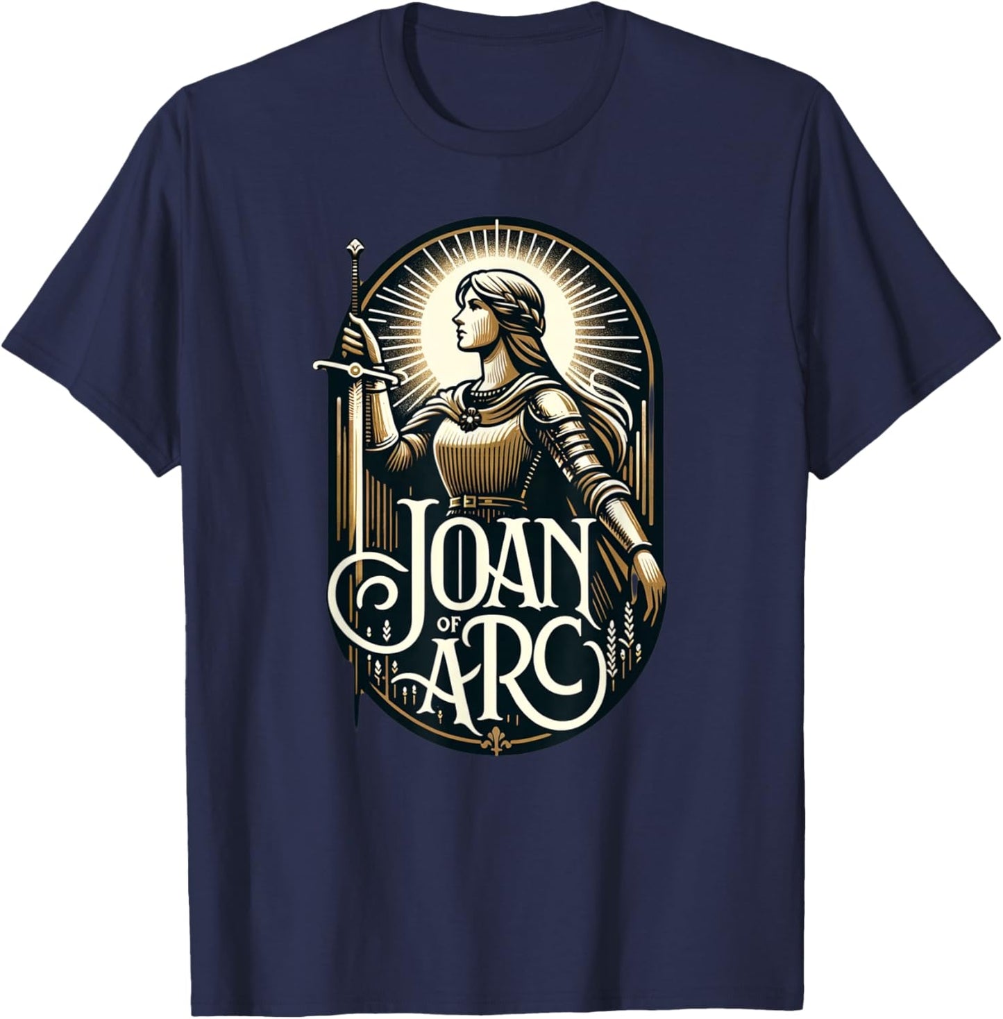Saint Joan of Arc Catholic T-Shirt - T-Shirt | Navy