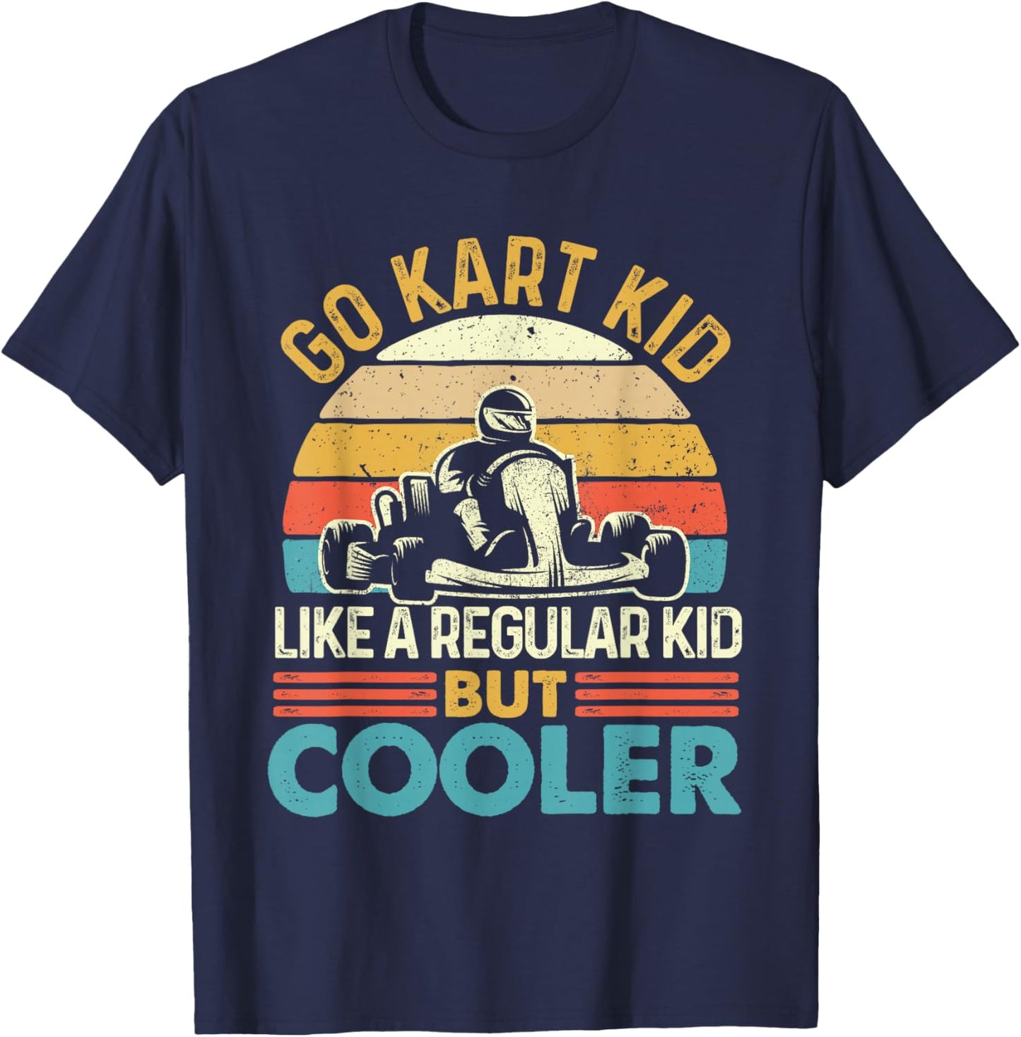 Go Kart Kid Retro Go Cart Racing T-Shirt - T-Shirt | Navy