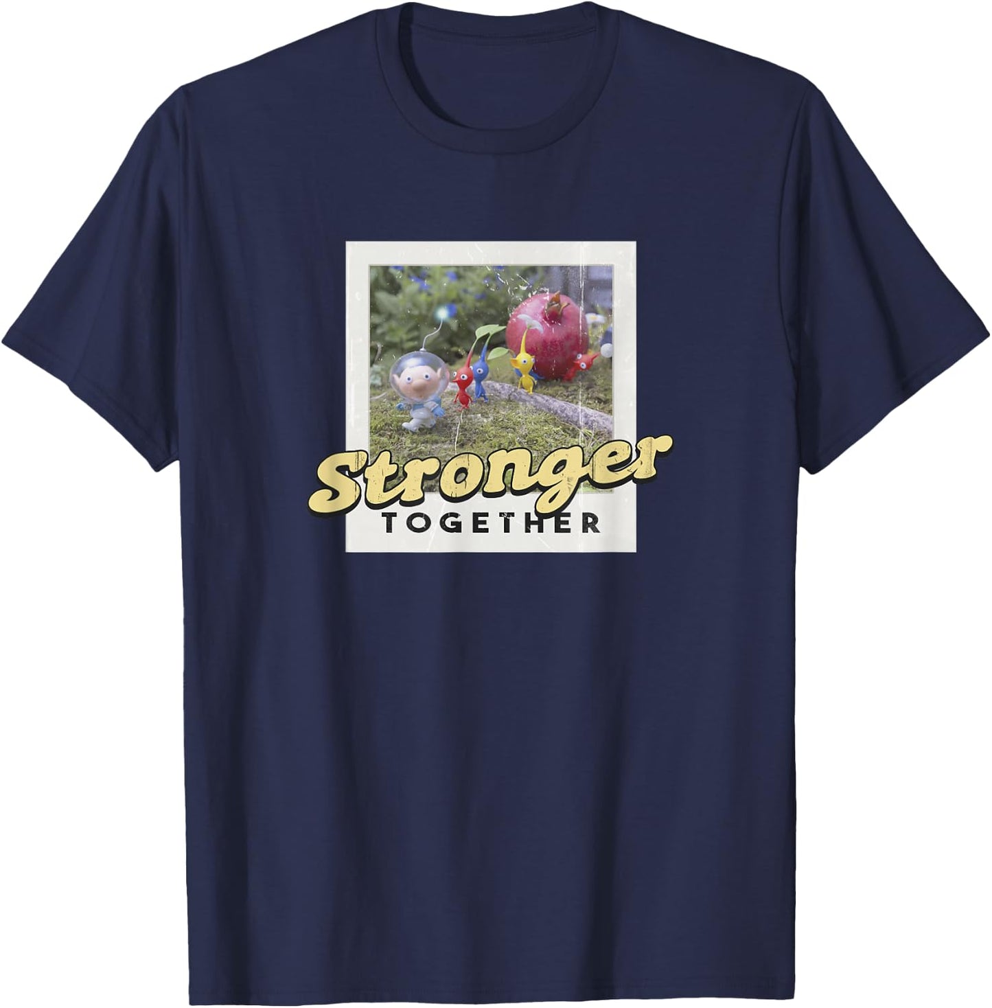 Pikmin Stronger Together Photo Fruit Carry T-Shirt - T-Shirt | Navy