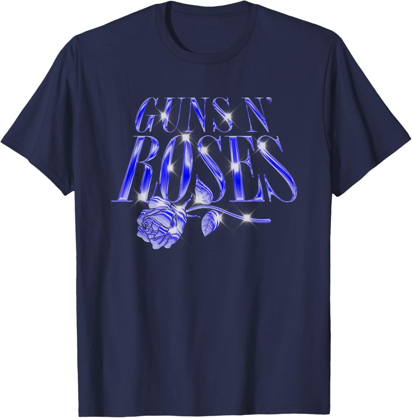 Official Guns N' Roses Chrome Logo T-Shirt - T-Shirt | Navy