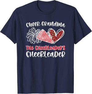 Cheer Grandma The Cheerleader's Cheerleader Grandmother T-Shirt - T-Shirt | Navy