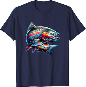 Rainbow Trout Fishing T-Shirt - T-Shirt | Navy