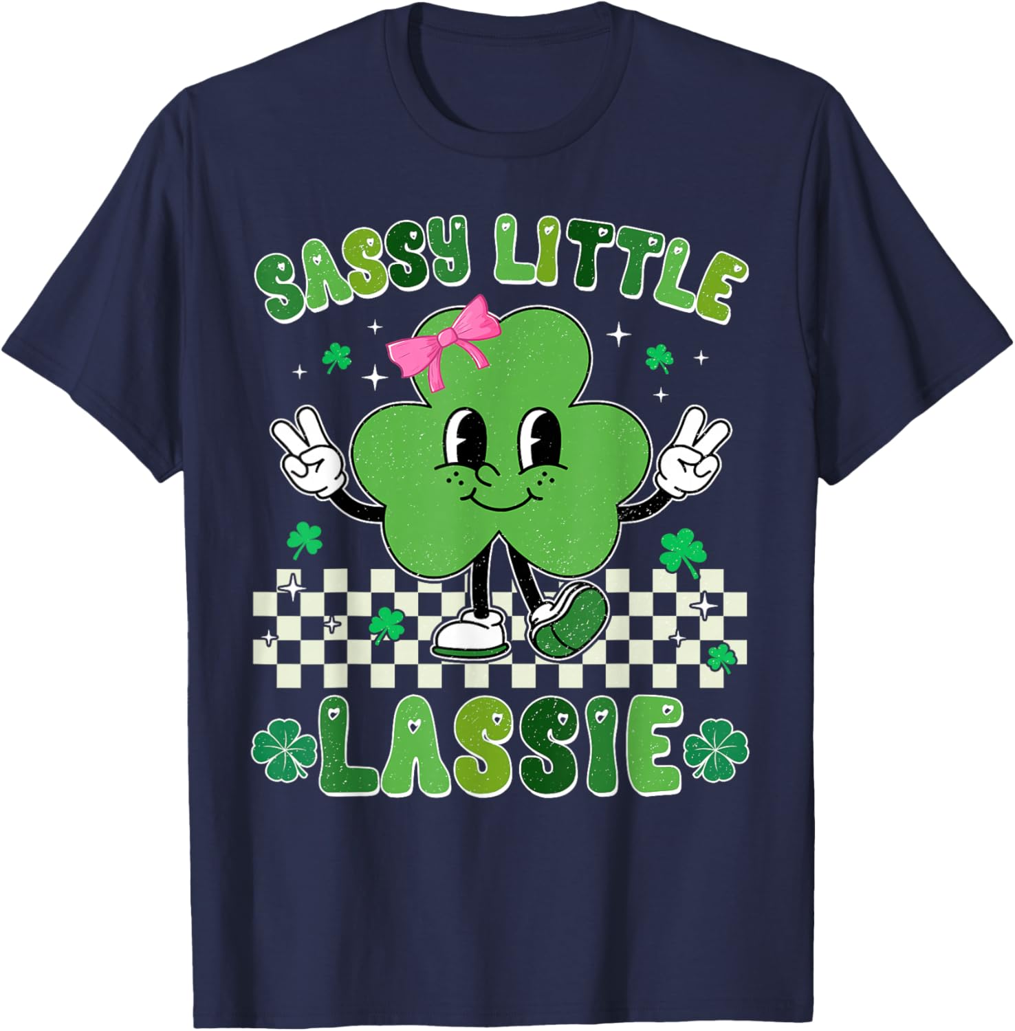 Retro St Patrick's Day Sassy Little Lassie Kid Girls Toddler T-Shirt - T-Shirt | Navy