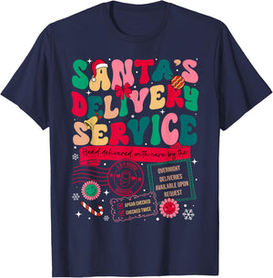 Christmas Santa's Delivery Service L&D Labor Delivery Nurse T-Shirt - T-Shirt | Navy