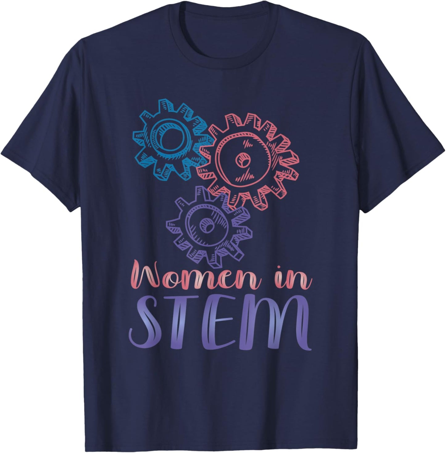 Women in STEM Steminist Female Scientist Engineer Woman T-Shirt - T-Shirt | Navy