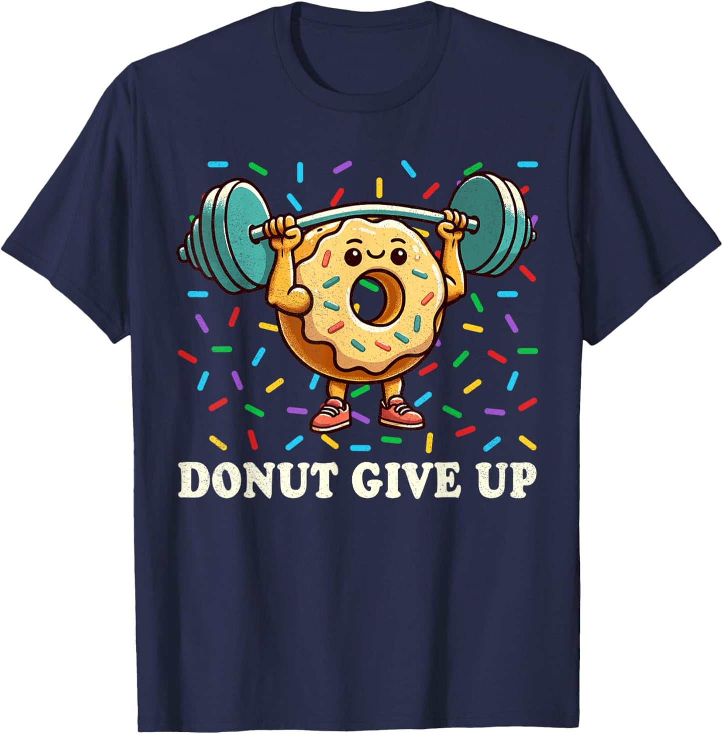Weightlifting - Funny Fitness Workout Gym Donut Lover T-Shirt - T-Shirt | Navy