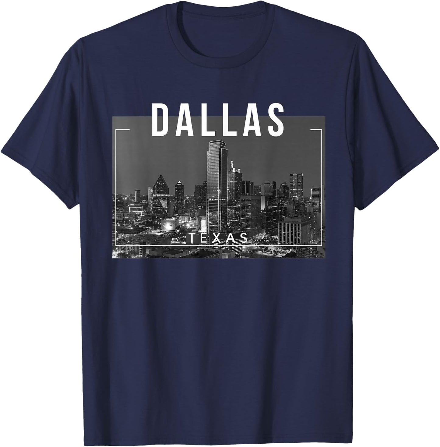 Dallas Texas Skyline, Big D, D-Town T-Shirt - T-Shirt | Navy