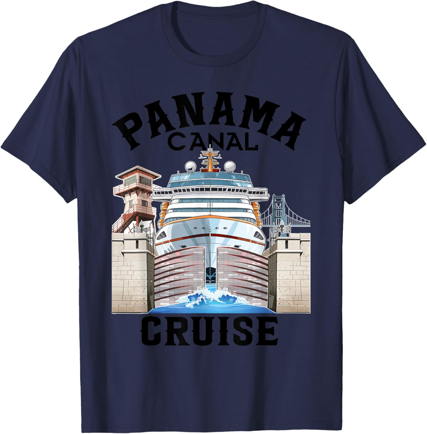 Panama Canal Transit Cruise Souvenir Commemorative Keepsake T-Shirt - T-Shirt | Navy