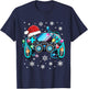 Video Game Controller Christmas Santa Hat Gamer Boys T-Shirt - T-Shirt | Navy