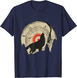 Wolf DJ Disc Jockey Vinyl Record T-Shirt - T-Shirt | Navy