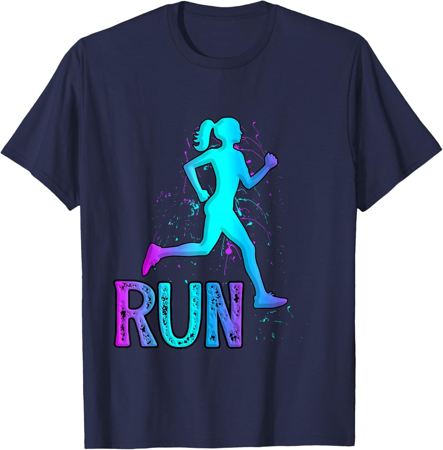 Running Girl for girls runners T-Shirt - T-Shirt | Navy
