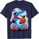 Shark Halloween Shark Pumpkin Shark Costume Halloween Funny T-Shirt - T-Shirt | Navy