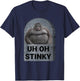 Uh Oh Stinky Poop Meme Tombstone Le Monke Halloween Costume T-Shirt - T-Shirt | Navy