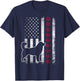Vintage Retro USA Patriotic American Flag Alaskan Malamute Women Girls Kids Men T-Shirt - T-Shirt | Navy