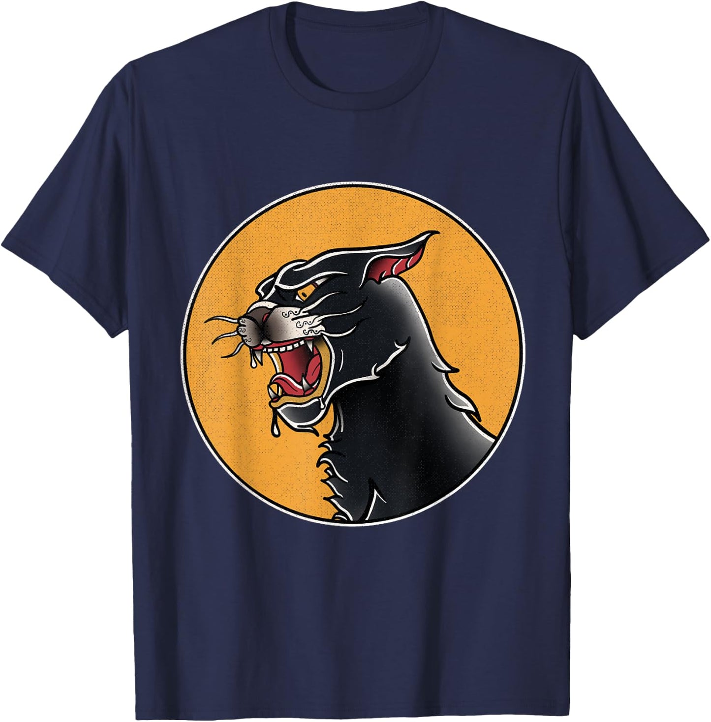 Vintage American Traditional Panther Tattoo T-Shirt - T-Shirt | Navy