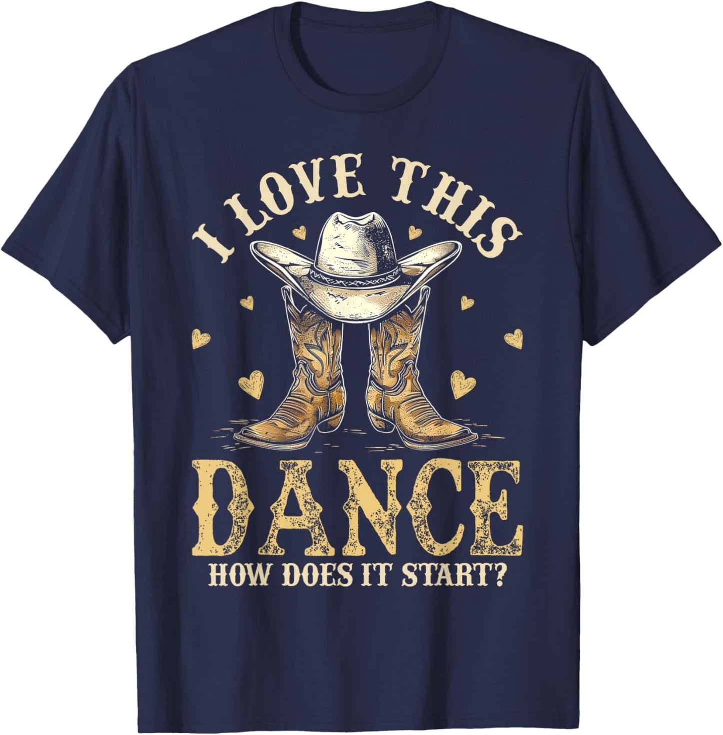 How Does This Dance Start Line Dancer Country T-Shirt - T-Shirt | Navy