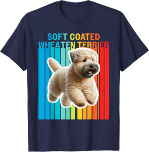 Colorful Soft Coated Wheaten Terrier T-Shirt - T-Shirt | Navy
