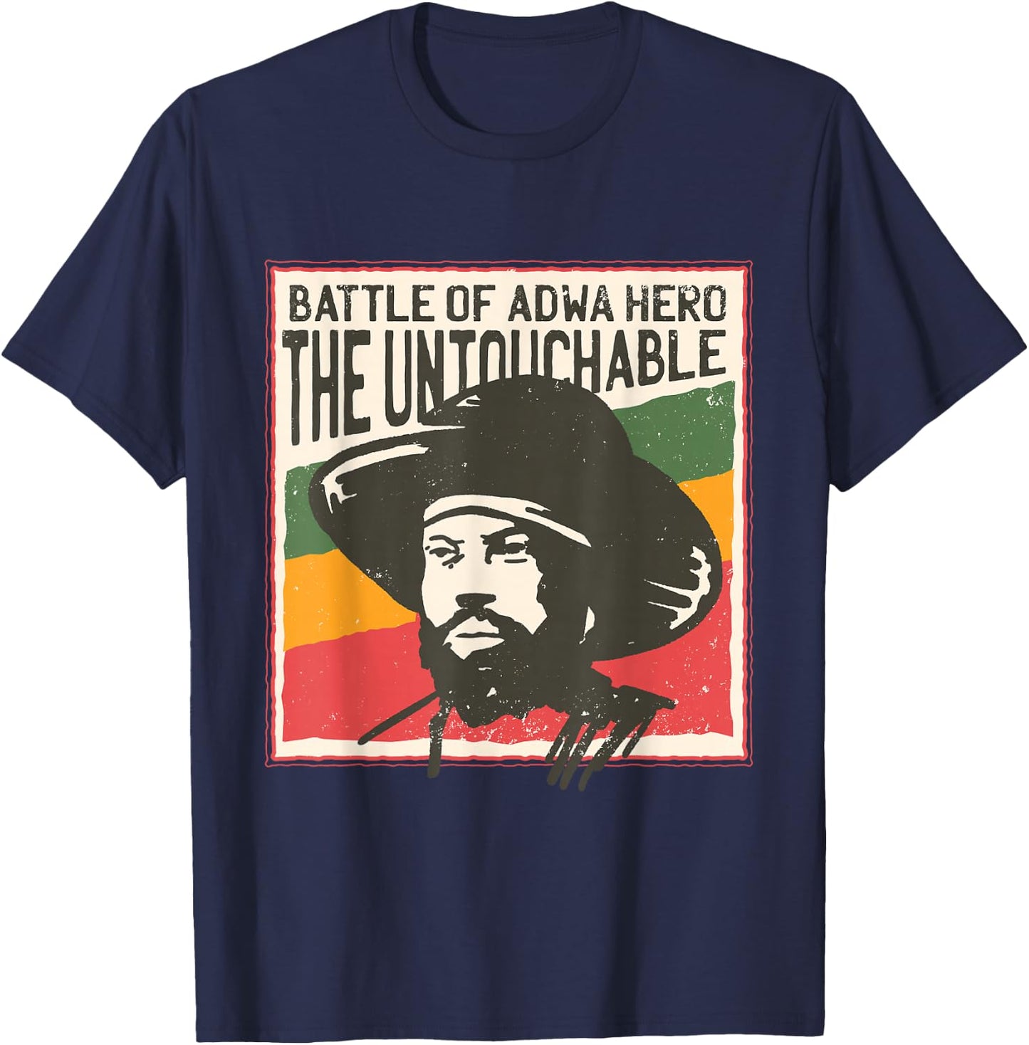 Menelik Emperor of Ethiopia T-Shirt - T-Shirt | Navy