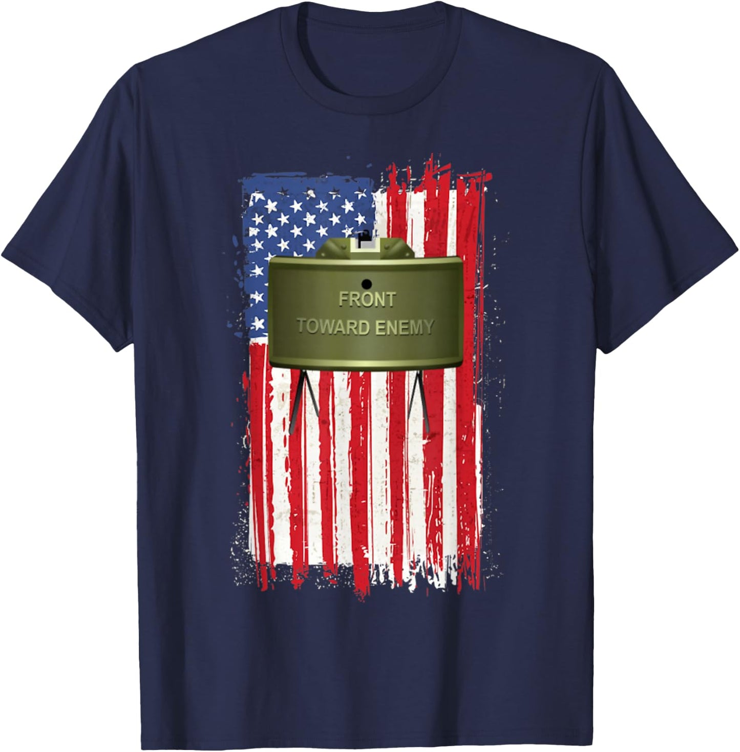 Claymore Mine American Flag T-Shirt - T-Shirt | Navy