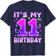 11th Birthday Cute Butterfly Bday 11 Year Old Birthday Girl T-Shirt - T-Shirt | Navy