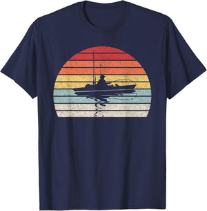 Vintage Retro Kayak Fishing Kayaking T-Shirt - T-Shirt | Navy
