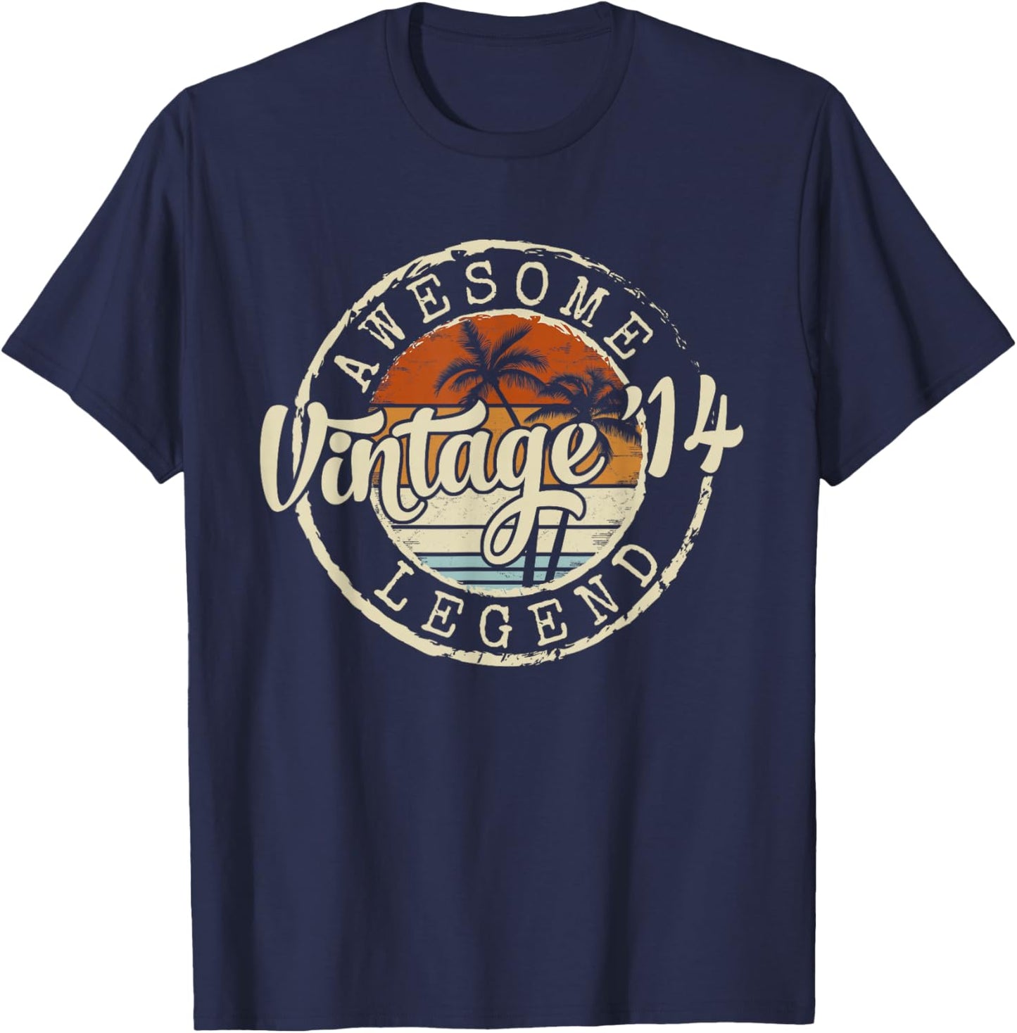 Vintage 2014 12yr 12th Birthday Gifts for Boys 12 Years Old T-Shirt - T-Shirt | Navy