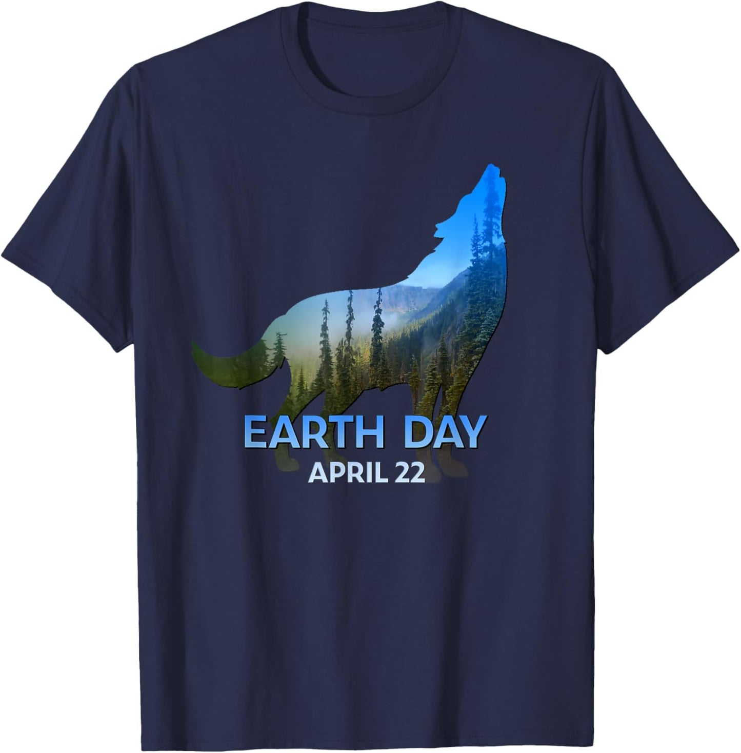 Wolf Lovers Earth Day 50th Anniversary April 22 Gift T-Shirt - T-Shirt | Navy