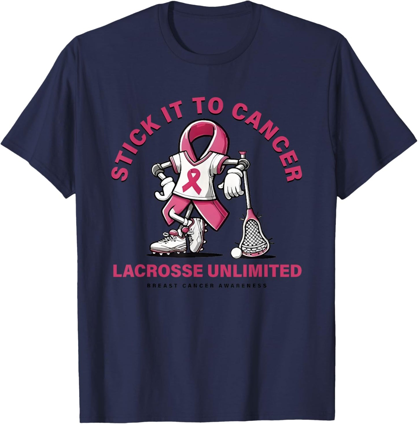 Stick It To Cancer Lacrosse Unlimited T-Shirt - T-Shirt | Navy