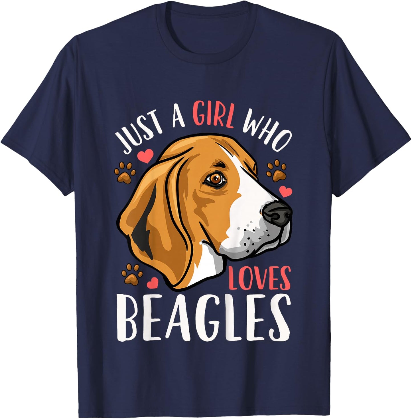 Kids Beagle Just A Girl Who Loves Beagles Gift T-Shirt - T-Shirt | Navy
