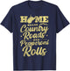 West Virginia Funny Pepperoni Rolls & Country Roads WV State T-Shirt - T-Shirt | Navy