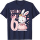 Rabbit Princess Children's Birthday 6 Years Girl Pink T-Shirt - T-Shirt | Navy