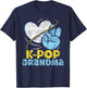 K-POP Grandma Lover Music Korean K-Pop Cute Grandmother T-Shirt - T-Shirt | Navy