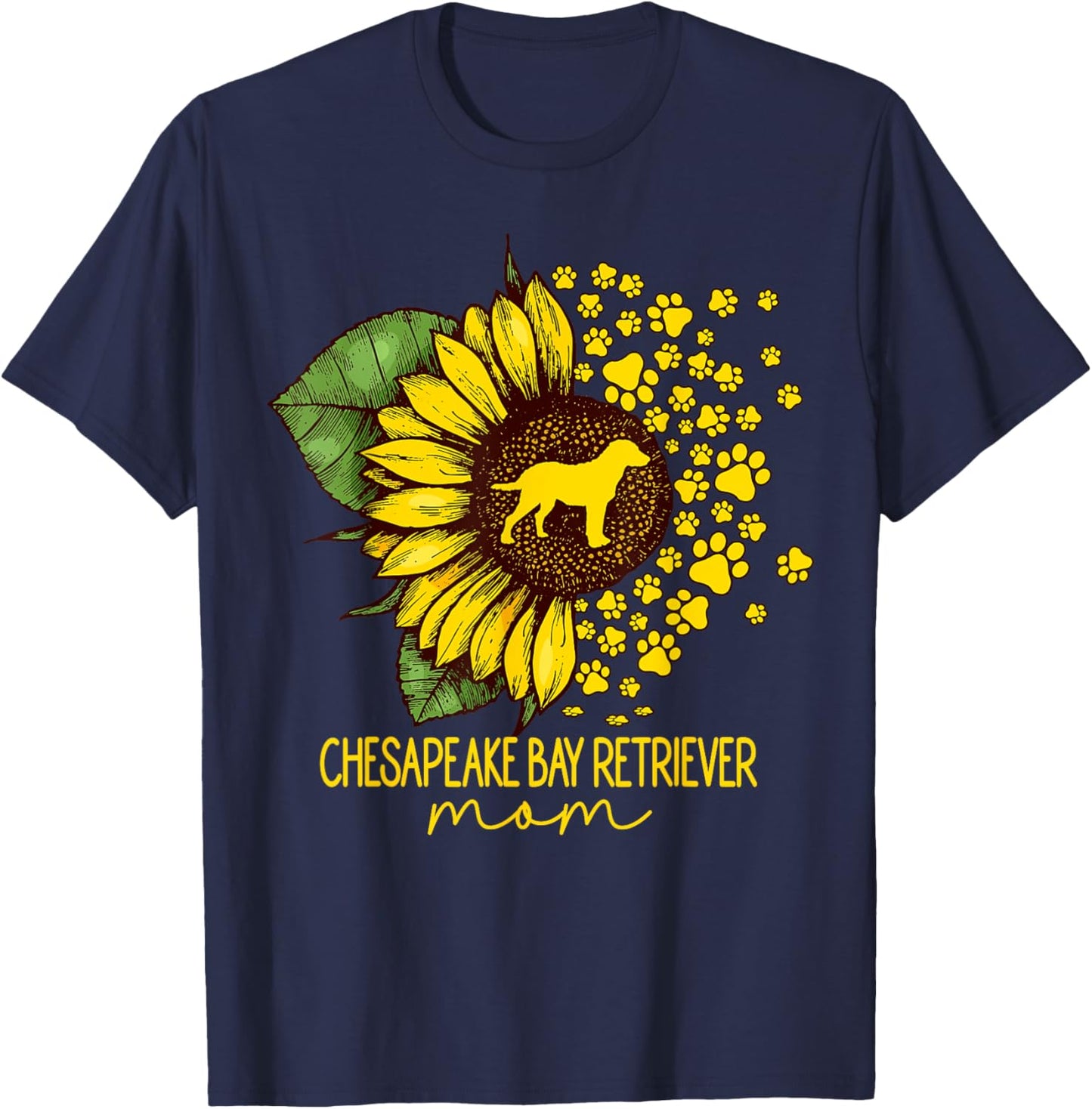 Sunflower Chesapeake Bay Retriever Mom Dog Lover T-Shirt - T-Shirt | Navy