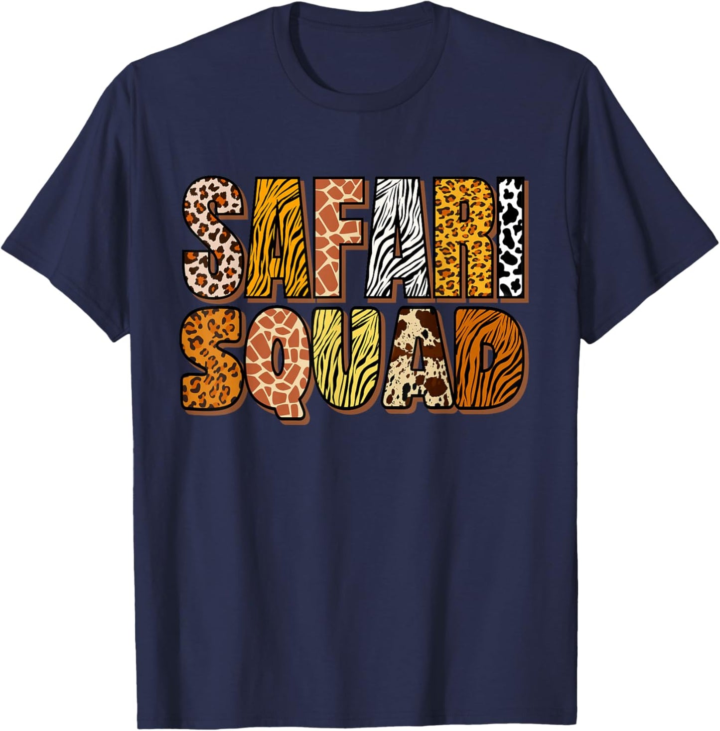 Safari Squad Africa Animal Skin for Boys Girls Children Men T-Shirt - T-Shirt | Navy