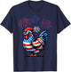 Red White Blue Chicken Farm Animal Patriotic 4th Of July T-Shirt - T-Shirt | Navy