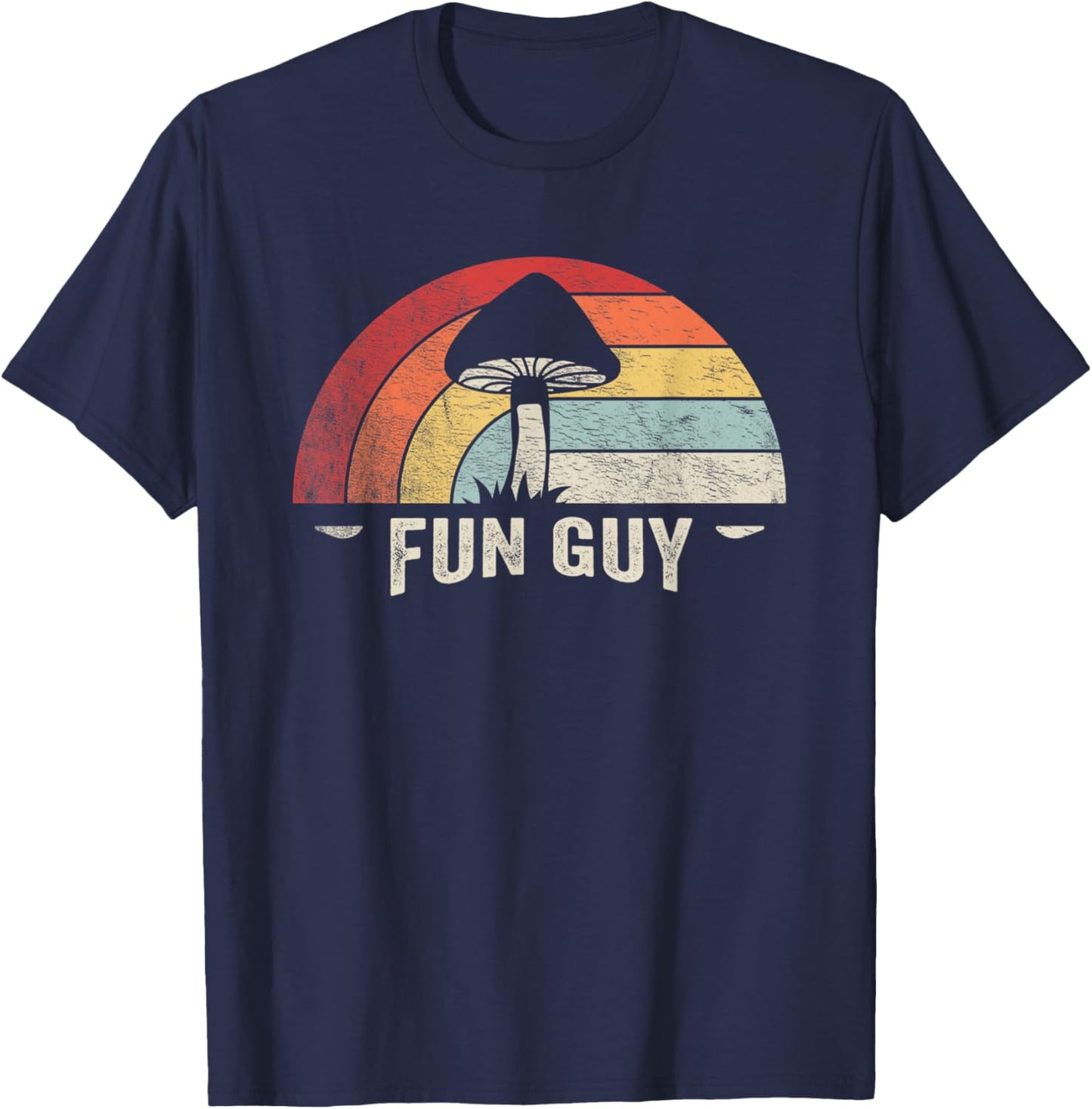 Vintage Funguy Fungi Funny Mushroom Fungi Shirt Fun Guy T-Shirt - T-Shirt | Navy