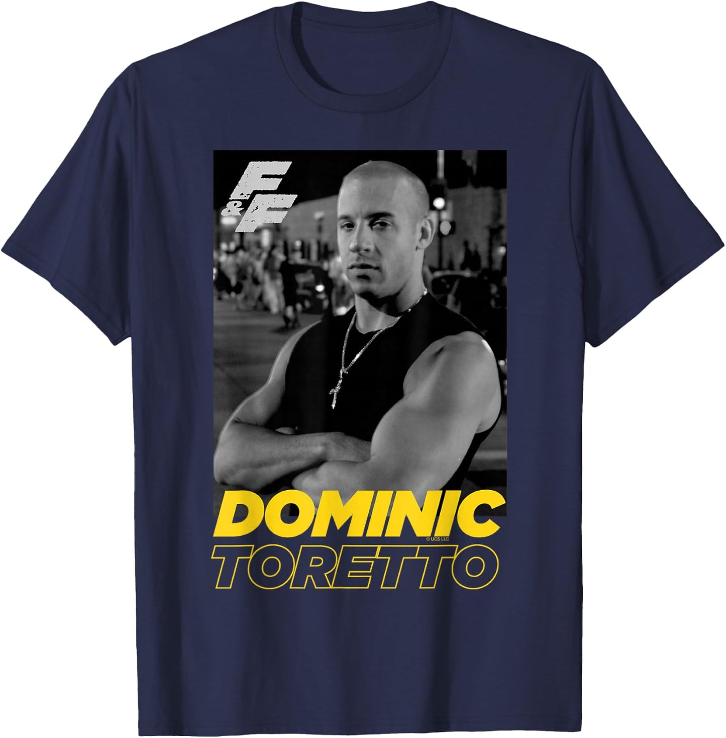 Fast & Furious Dominic Toretto Portrait Logo Small T-Shirt - T-Shirt | Navy