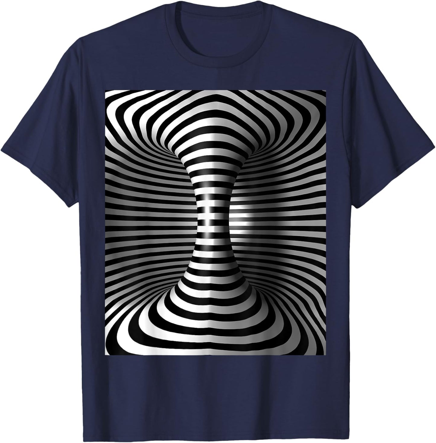 Optical Illusion of a 3d Torus Cylinder shiny T-Shirt - T-Shirt | Navy