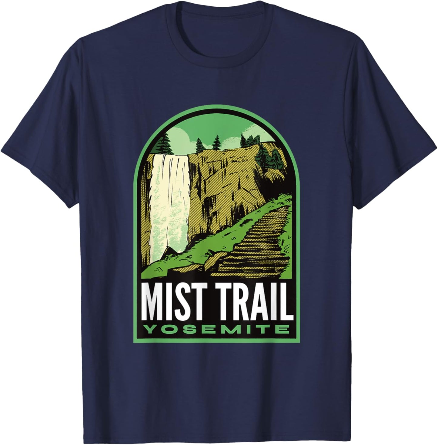 Mist Trail Yosemite California T-Shirt - T-Shirt | Navy