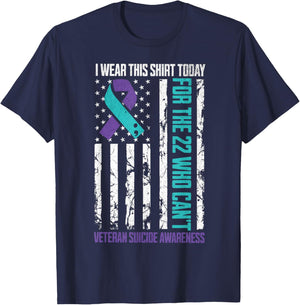 Military Veteran Suicide Awareness Month Suicide Prevention T-Shirt - T-Shirt | Navy