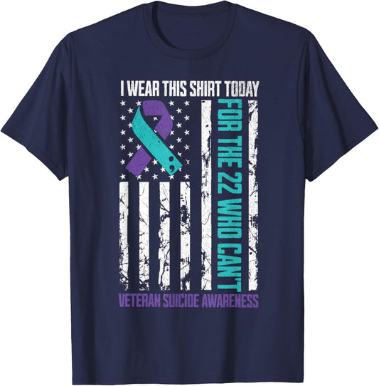 Military Veteran Suicide Awareness Month Suicide Prevention T-Shirt - T-Shirt | Navy
