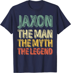 Jaxon The Man The Myth The Legend Shirt First Name Jaxon T-Shirt - T-Shirt | Navy