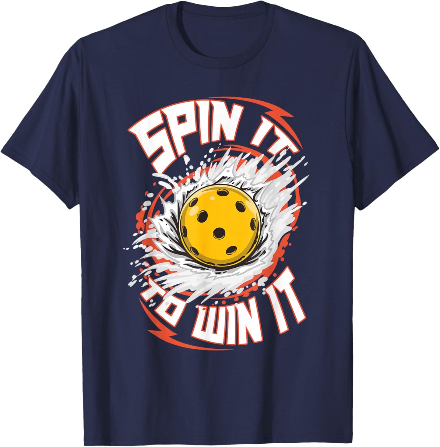 Spin it Win it Pickleball Player Cute Funny Fan Gag T-Shirt - T-Shirt | Navy