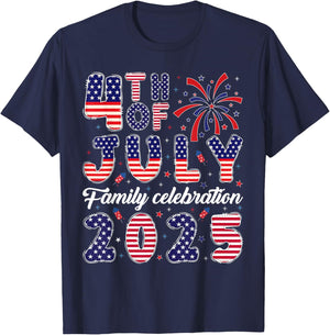 Family Matching Group 4th of July Family Celebration 2025 T-Shirt - T-Shirt | Navy