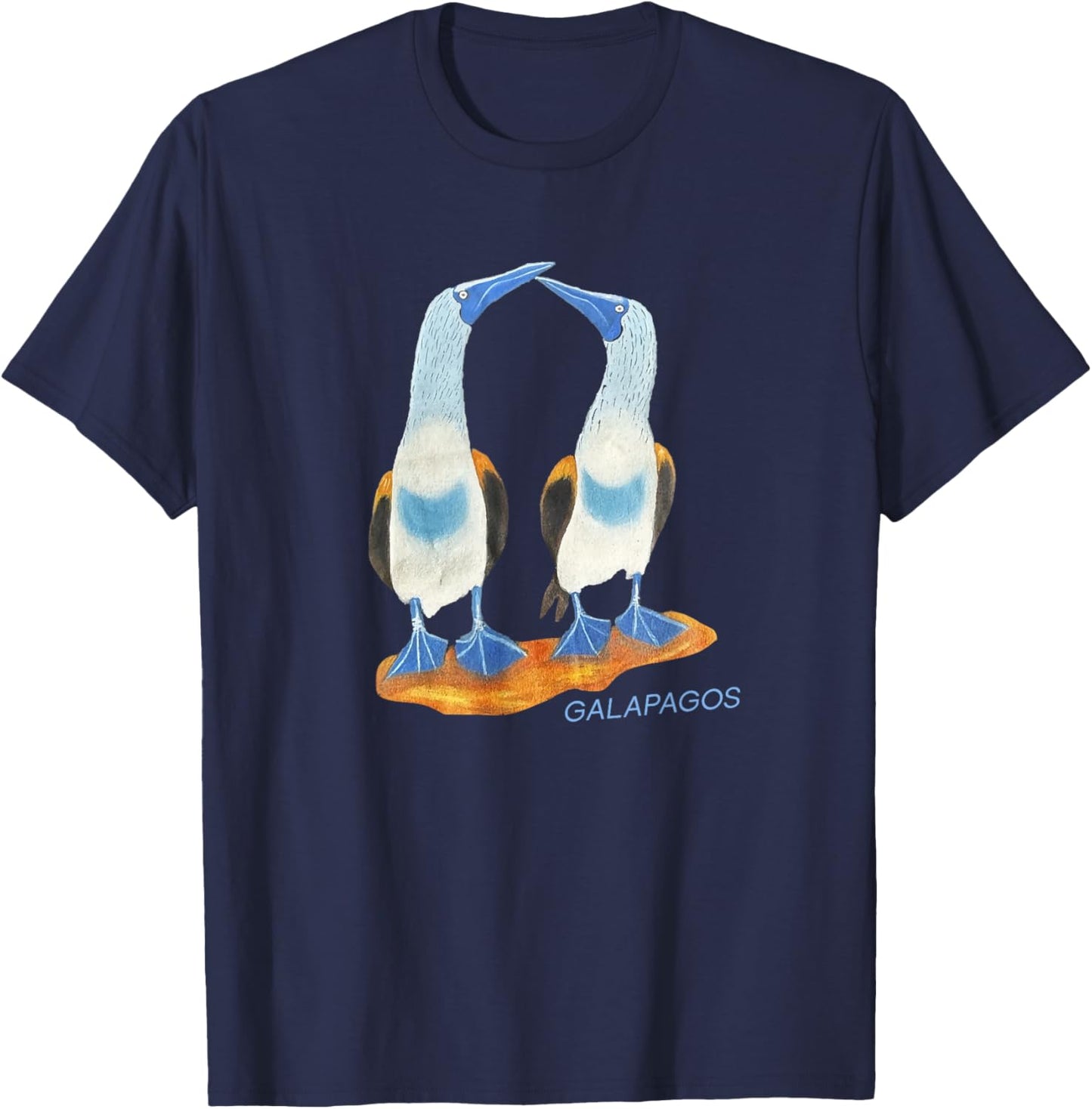 Galapagos Ecuador Blue-Footed Birds Graphic T-Shirt - T-Shirt | Navy