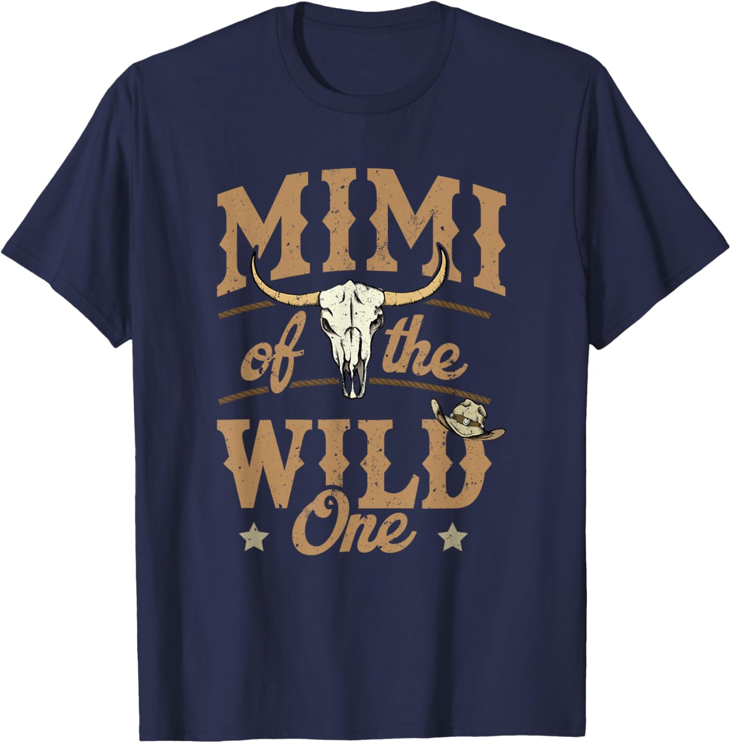 Mimi of The Wild One Cowboy Western Rodeo Party Matching T-Shirt - T-Shirt | Navy